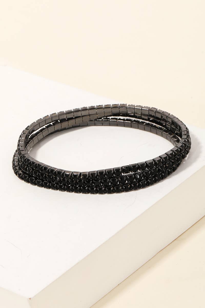 Anarchy Street – wholesale Manschettarmband – Tre rad strass dubbade utdragen armband4