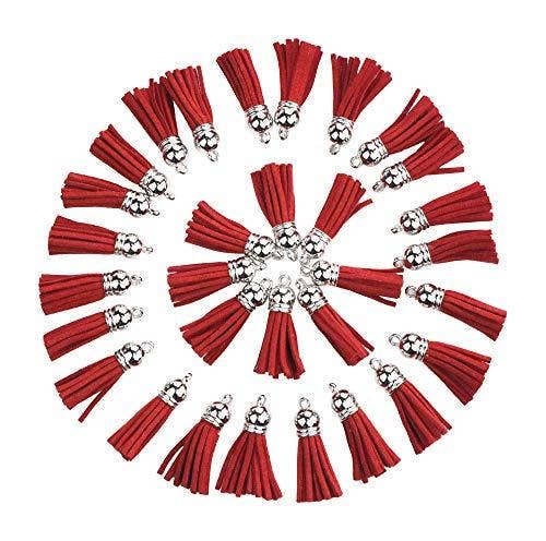 Mandala Crafts – wholesale Craft supplies – Mandala Crafts Faux Leather Suede Tassel with Loop for Keychains, Jewelry Making, Bookmarks, Books, Gifts, Pillows18