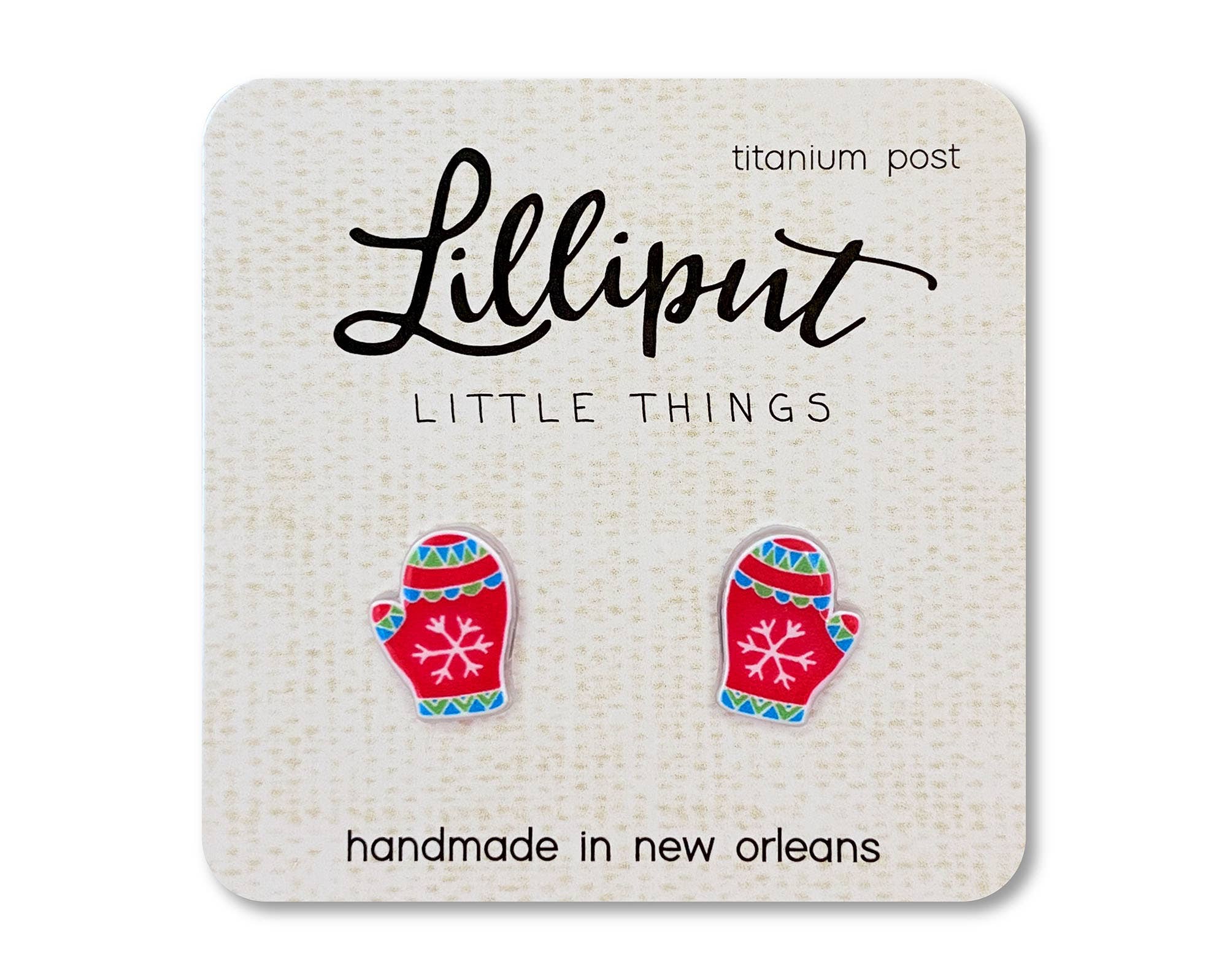 Lilliput Little Things - Wholesale Knopjes/oorstekers - Kerst Mitten oorbellen