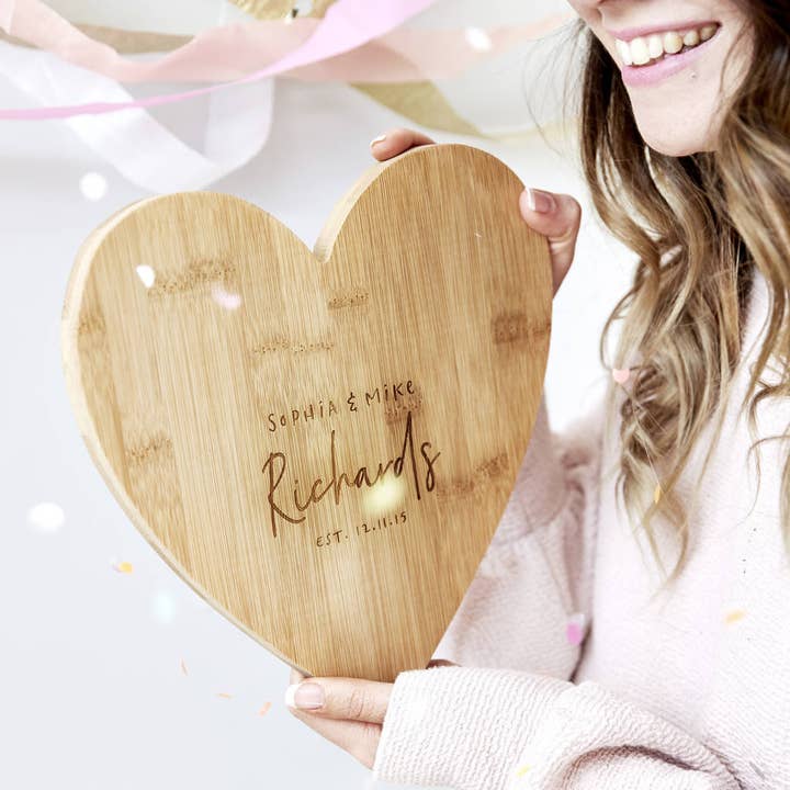 Personalised Heart Chopping Board for wholesale by Sophia Victoria Joy