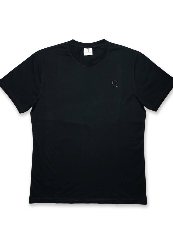 Camiseta preta por atacado de Qualis Design