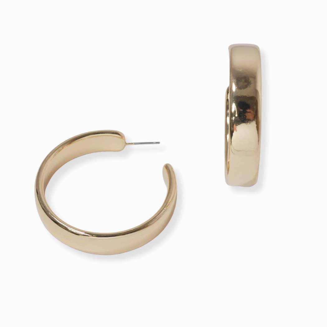 SOPHIA WHOLESALE - Wholesale Hoop Earrings - Flat front 45mm round hoop earring0