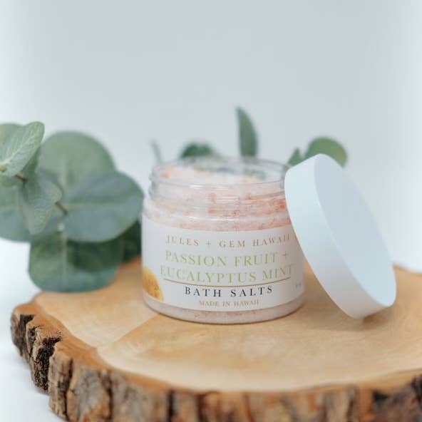 Jules + Gem Hawaii - Wholesale Bath Salts - Passion Fruit + Eucalyptus Mint Bath Salts