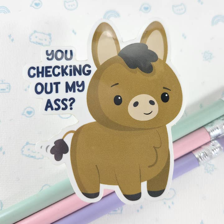 Donkey Pun Sticker for wholesale by FunUsual Suspects