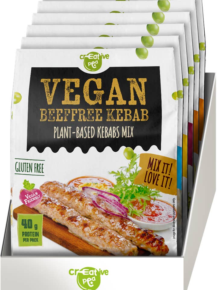 Mélange de Protéines de Pois pour Kebab de Bœuf - 1 Présentoir - B2B pour la vente par Creative Pea