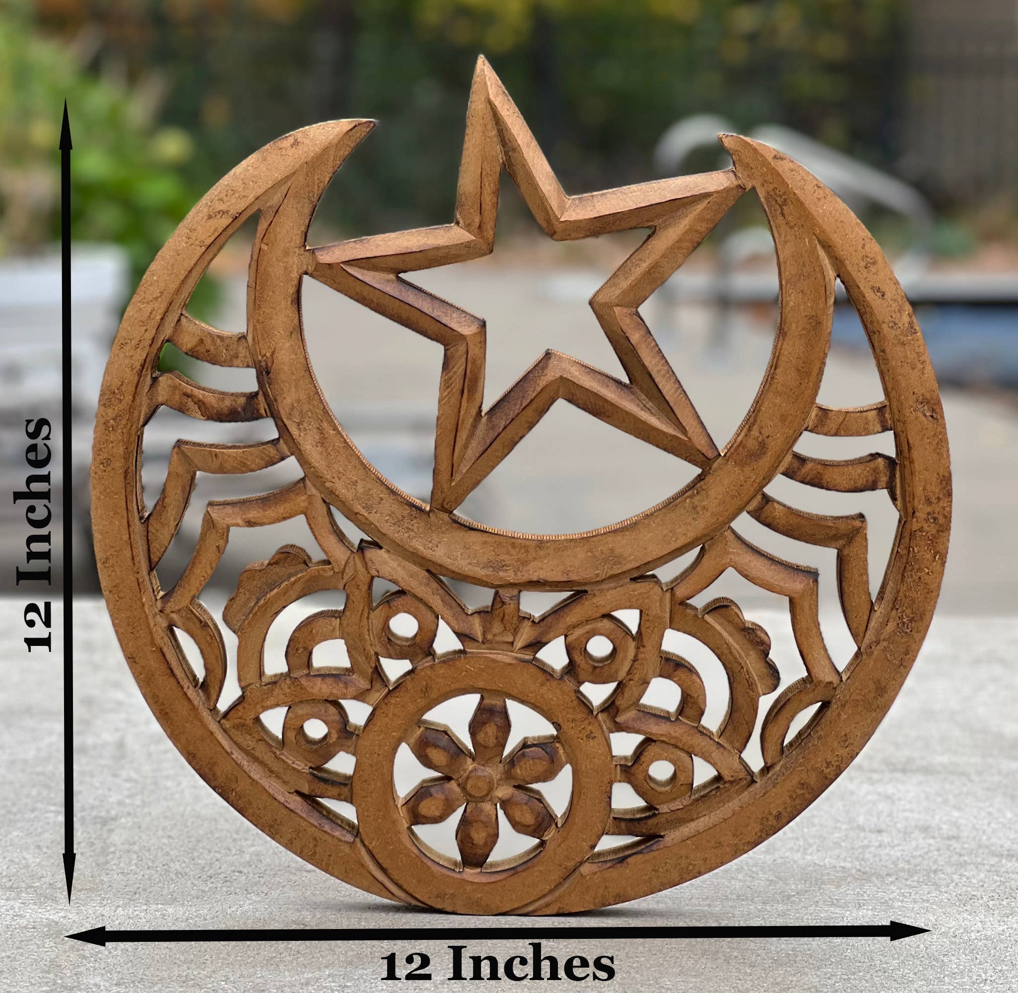 Lungta Imports - Wholesale Wall Accent - Handcrafted Wooden Celestial Star Moon Wall Décor Hanging2