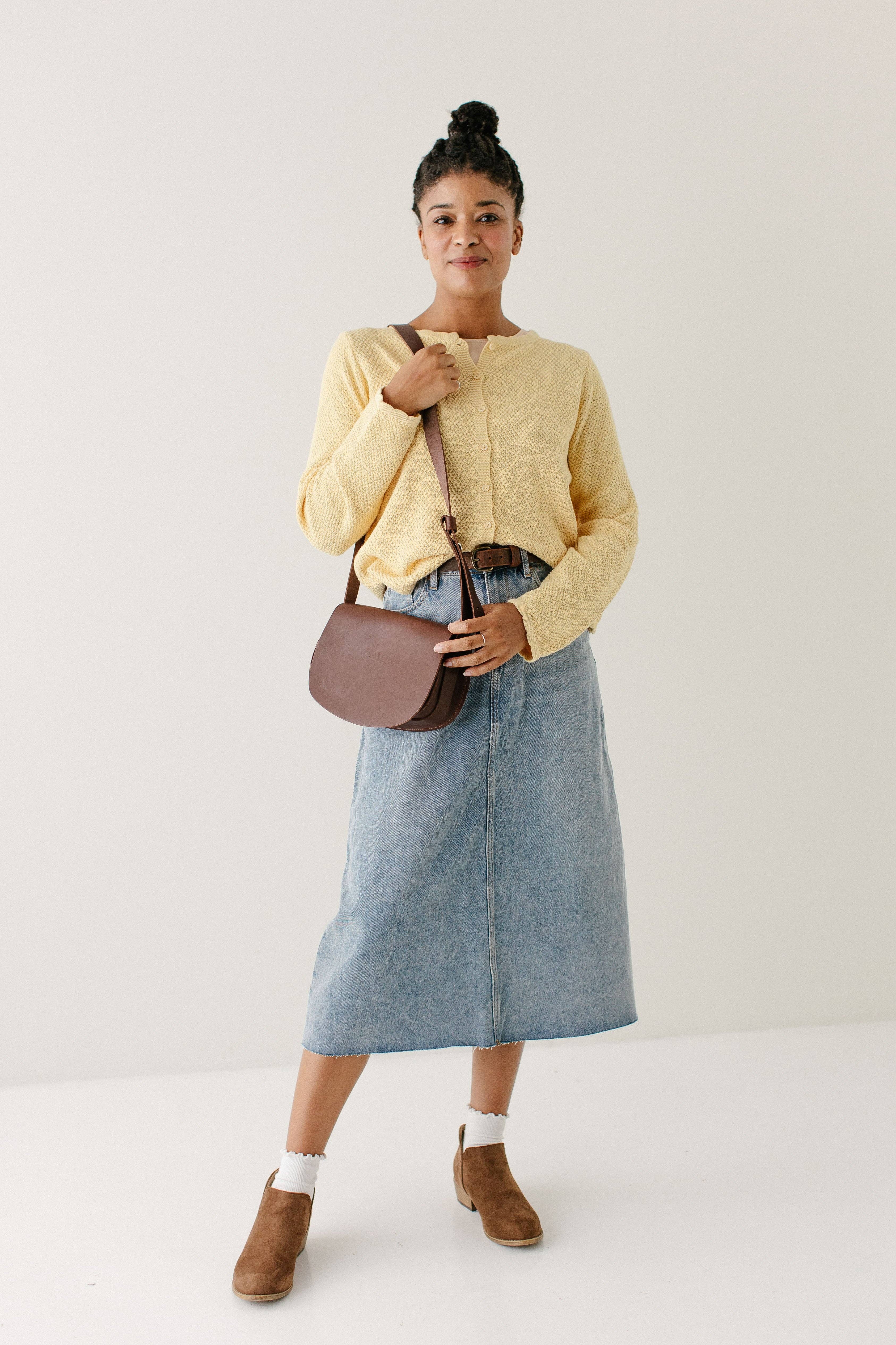 The Main Street Exchange - Wholesale Rok - Dames - 'Brooke' A-lijn denim midirok0