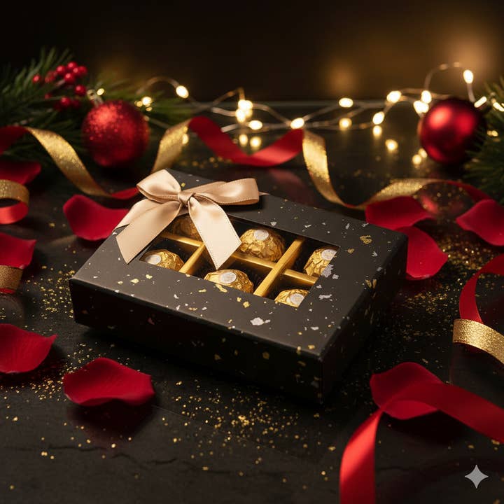 Emartbuy - Wholesale Gift box - Splash Design Gift Box with Display Window - 6 compartments (Colors Available)5