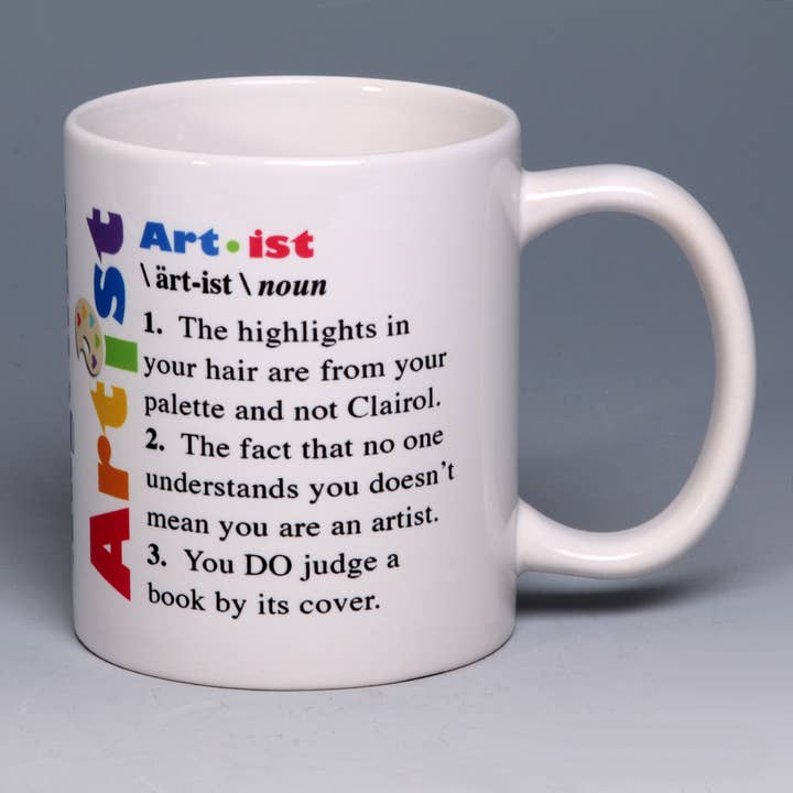Whimsical Artist Mug for wholesale by Liane Fried Studio