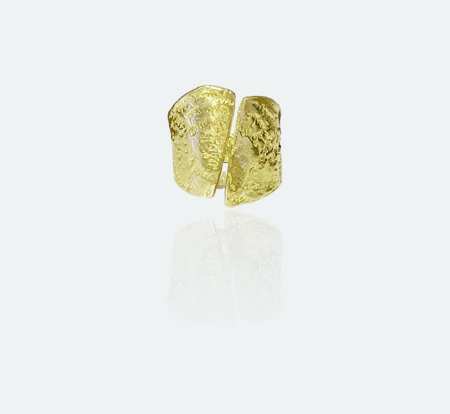 Sebastián Isabelino - Wholesale Cocktail/Statement Ring - Contemporary ring Huella Melted Open- adjustable