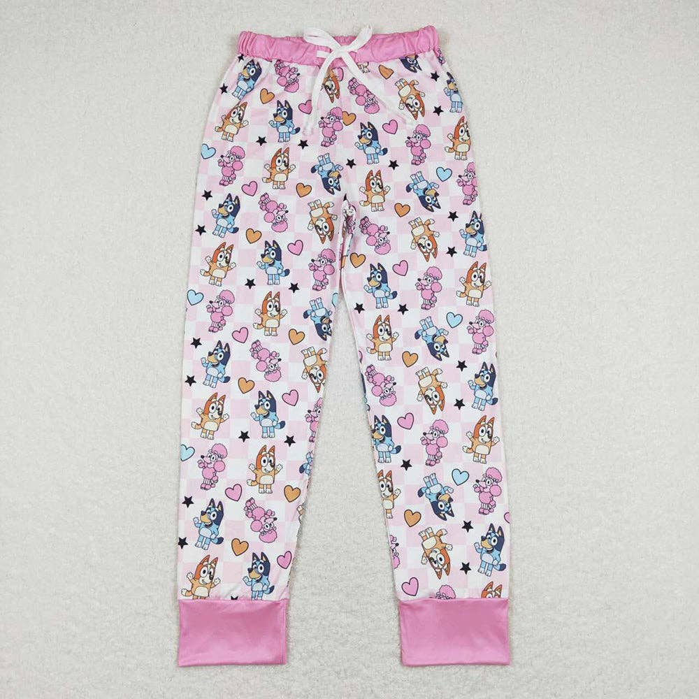 Aier Wholesale - Wholesale Sleepwear Set - Kids - Family Valentines Pink Dogs Fashion Clothing0