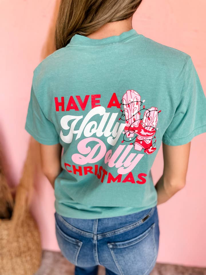 Pierce + Pine - Wholesale Screen Printed T-Shirt - Women's - Holly Dolly Christmas