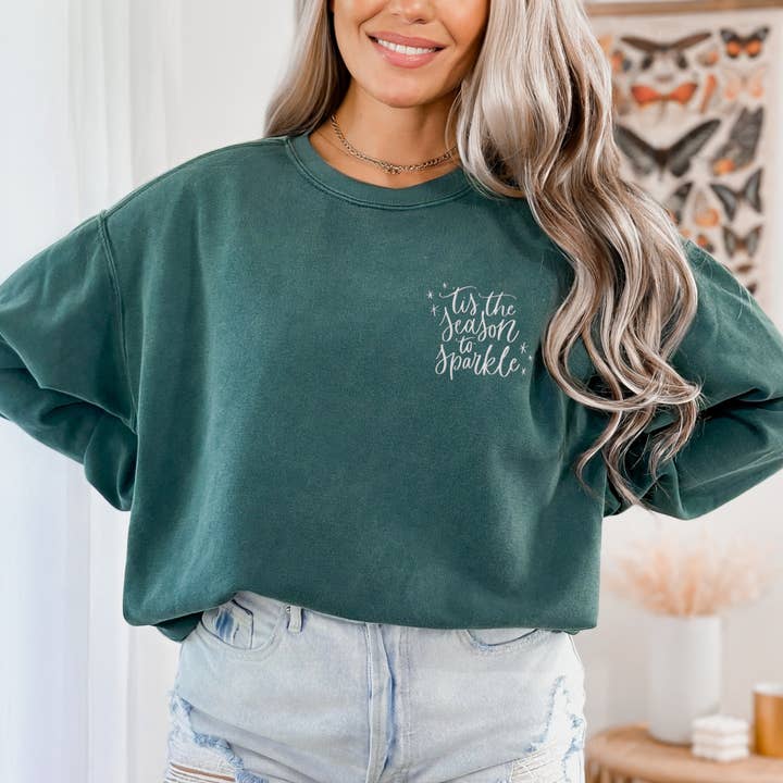 Scripted Pearl - Vente Sweat-shirt à imprimés – femme - Sweat-shirt de Noël brodé This The Season Comfort Col3