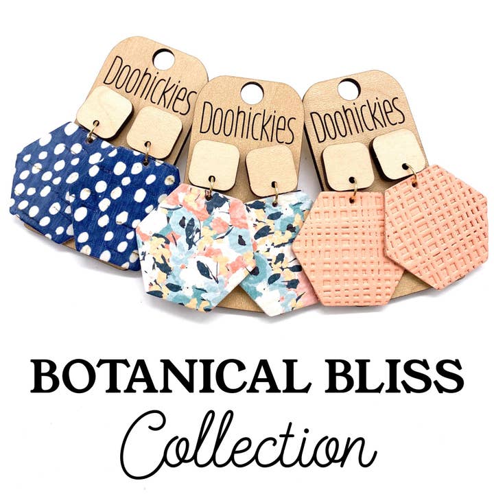 Doohickies - Wholesale Dangle Earrings - The Botanical Collection - Spring Leather Earrings
