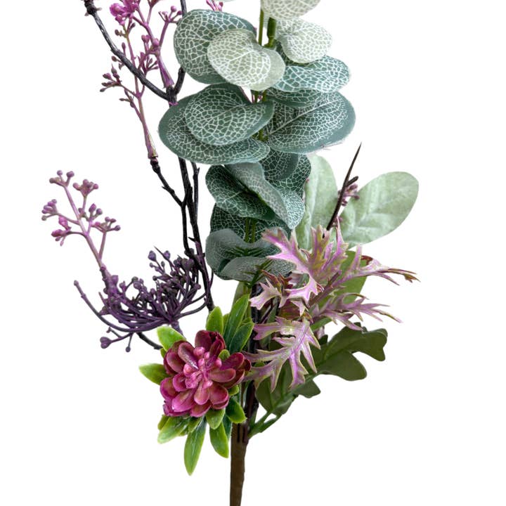 Sun Decorer - Wholesale Artificial flowers - Flexible Eucalyptus & Blossom Spray Duo4