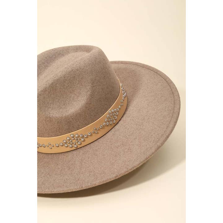 Anarchy Street - Wholesale Fedora - Women's - Metallic Studded Strap Fedora Hat1