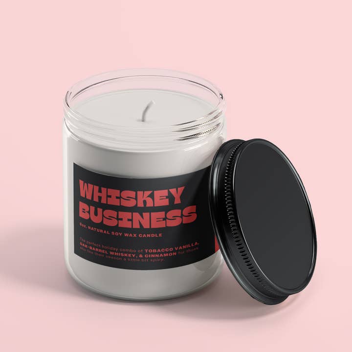 Whiskey Business 8oz. candle for wholesale by Bold & Broad