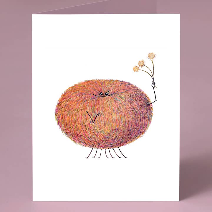 Poofy Streusel A2 Greeting Card for wholesale by Poofy Emporium