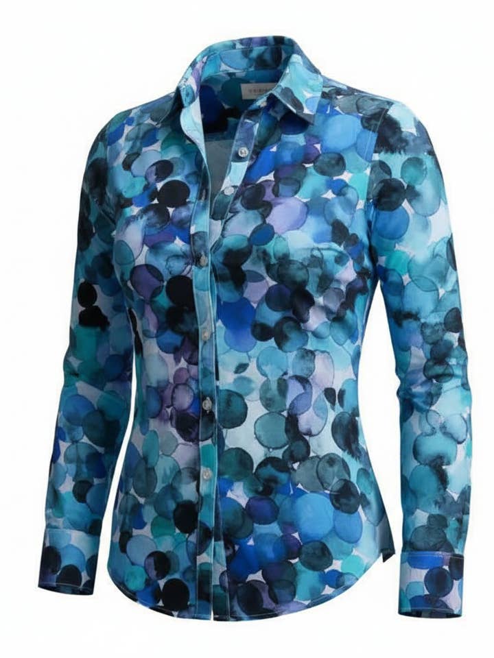 Bubbels Getailleerd Overhemd Italiaanse Machinewasbare Stof voor wholesale door Ameliora