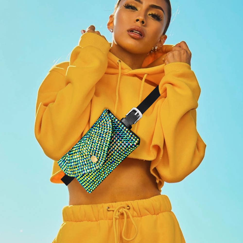 Sensibling Corp. - Vente Sac ceinture – femme - Sac ceinture / sac bandoulière enveloppe à strass5