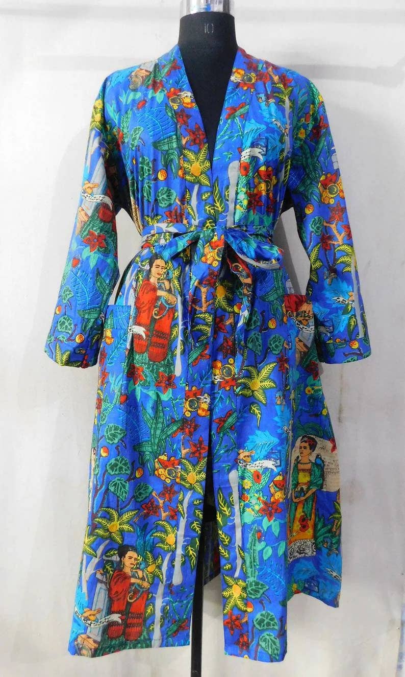 GYPSY STUDIO – wholesale Nightgown – Women’s – Indian Frida Kahlo Kimono Women Designer Sleepwear Nightgown