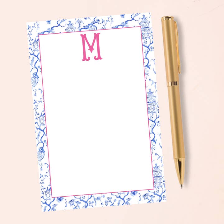 Design Carolinas - Wholesale Notepad - Blue & White Chinoiserie Pagoda Custom Notepad4