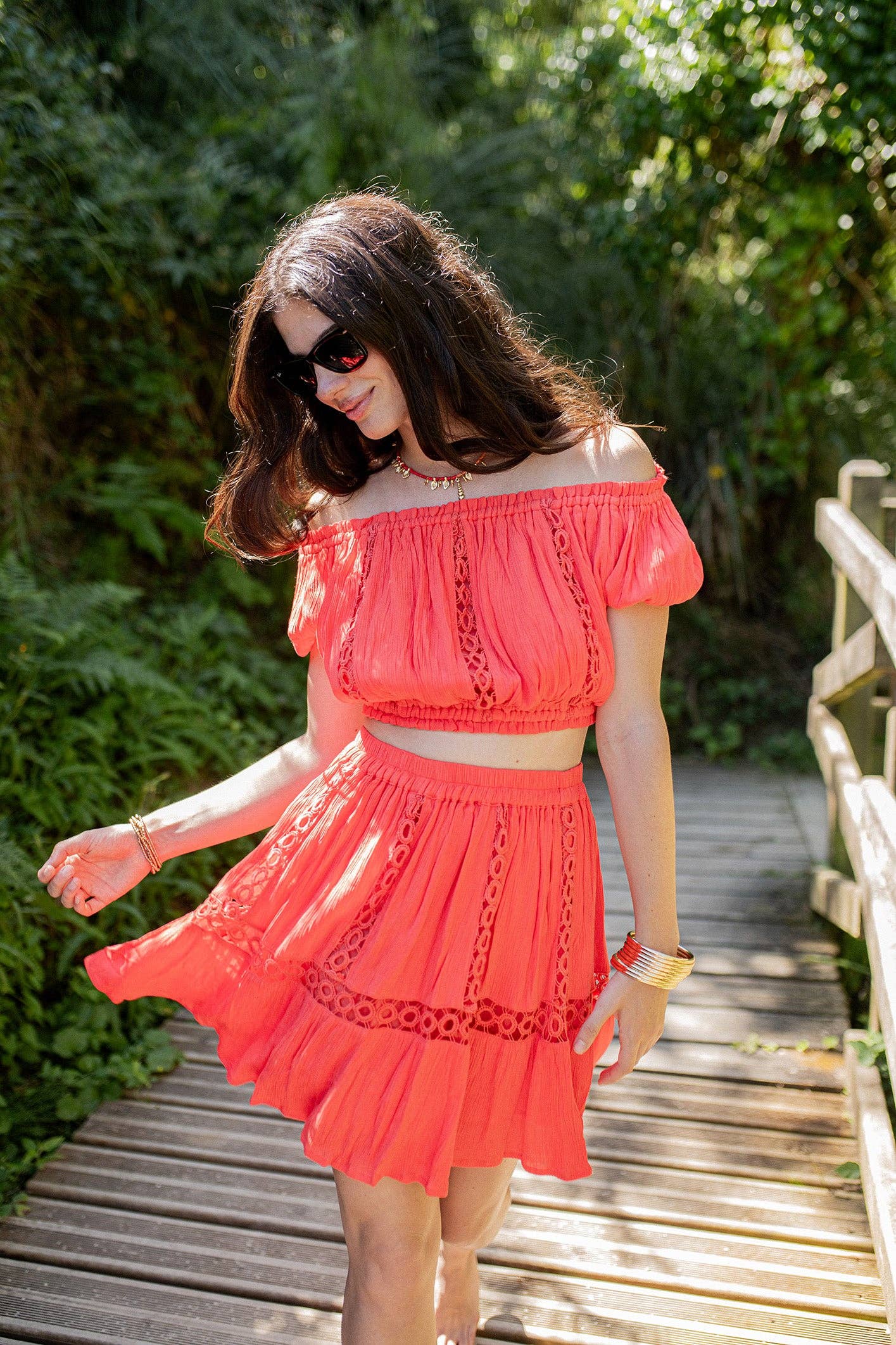 Piti Cuiti - Vendita all'ingrosso Completo top e gonna - Donna - SET MINIGONNA ROSSA BONAIRE1