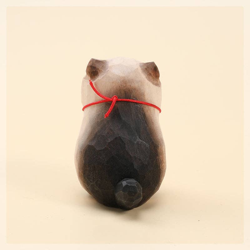 Gohobi （We cover U.S. import duties） - Wholesale Decorative Figurine - Gohobi Handcrafted  Large Wooden Siamese Cat Ornament10