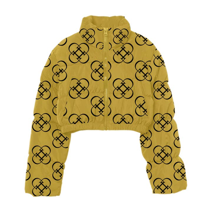 MUSTARD CROPPED PUFFER JACKET for wholesale by DÄS NINE
