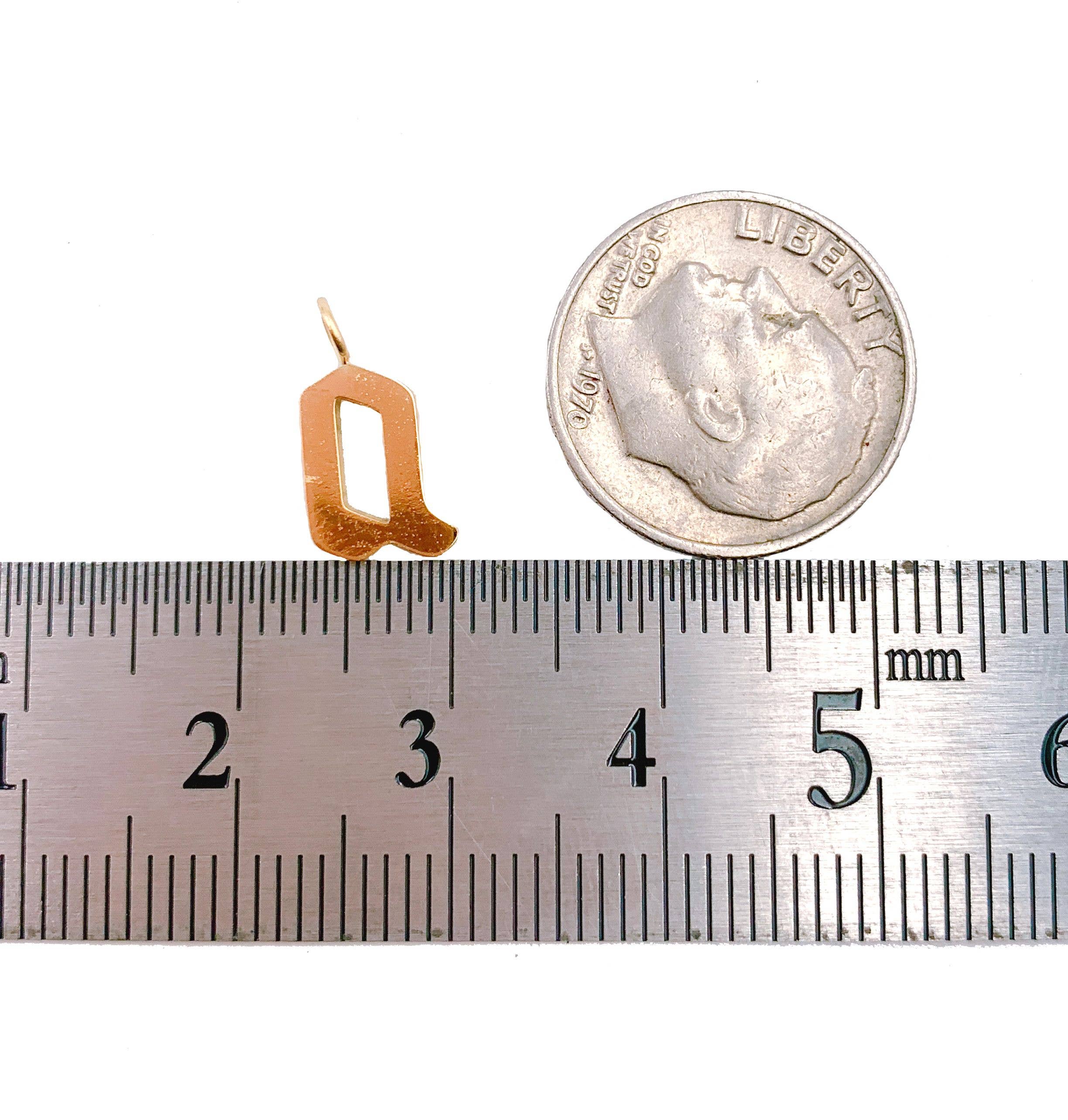 Beads Creation - Wholesale Individual Charm/Pendant - 18K Gold Personalized Gothic Cursive Initial Letter CP12091