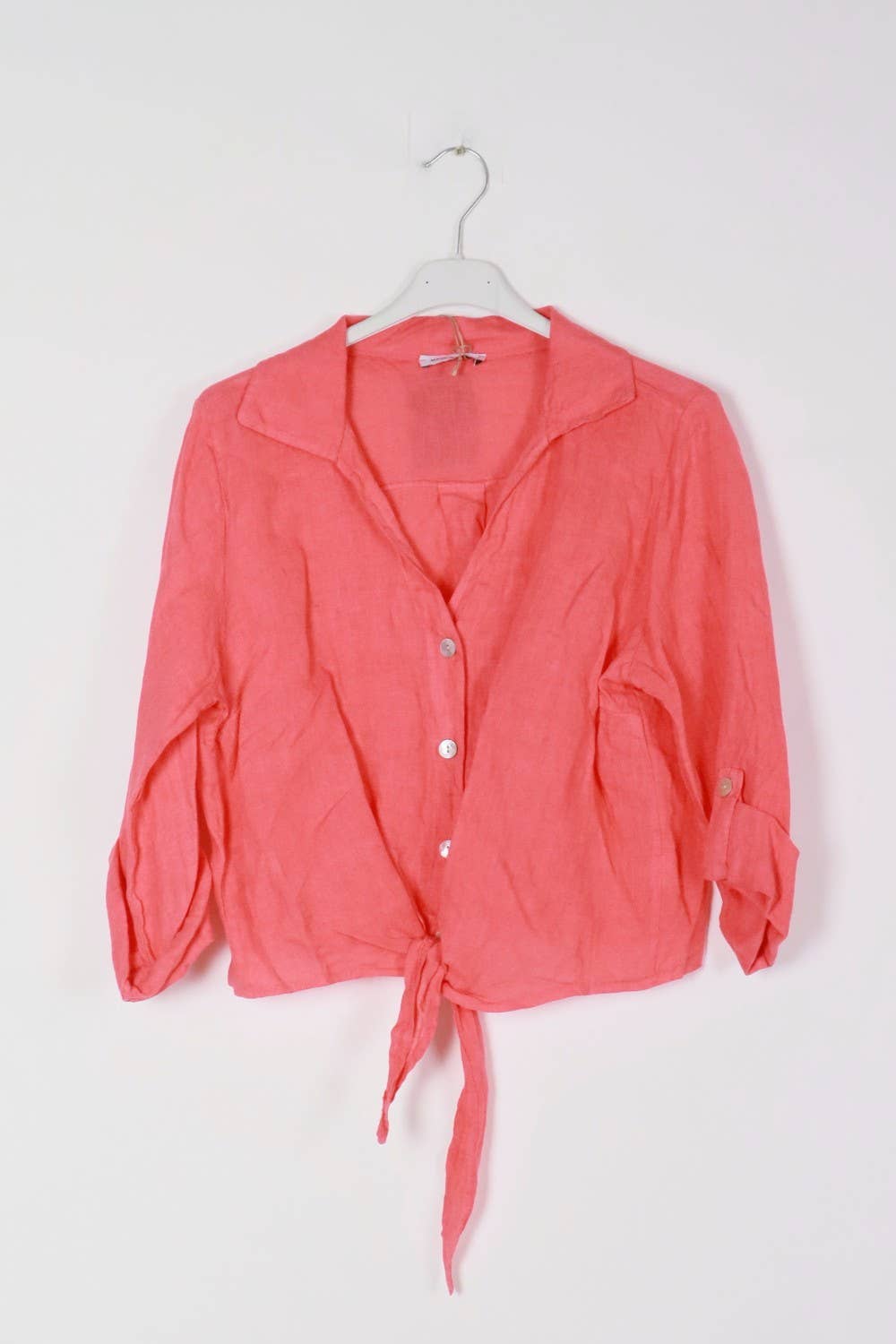 LÉA & LUC - Venta al por mayor Camisa con botones - Mujer - Camisas anudadas a la cintura en 100% lino REF. 220252