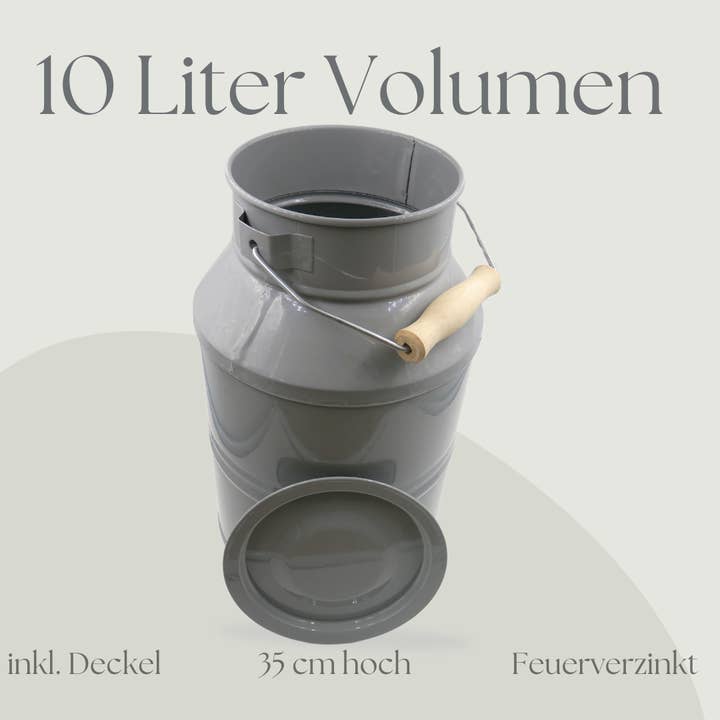 Waldsehnen - Art of Handmade – Vaso de plantas por atacado – Recipiente de zinco natural cinza para planta e leite2