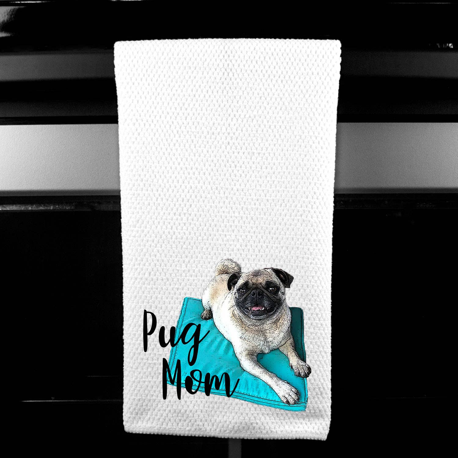 Dasha Alexander - Wholesale Tea Towel - Pug Mom Microfiber Towel0