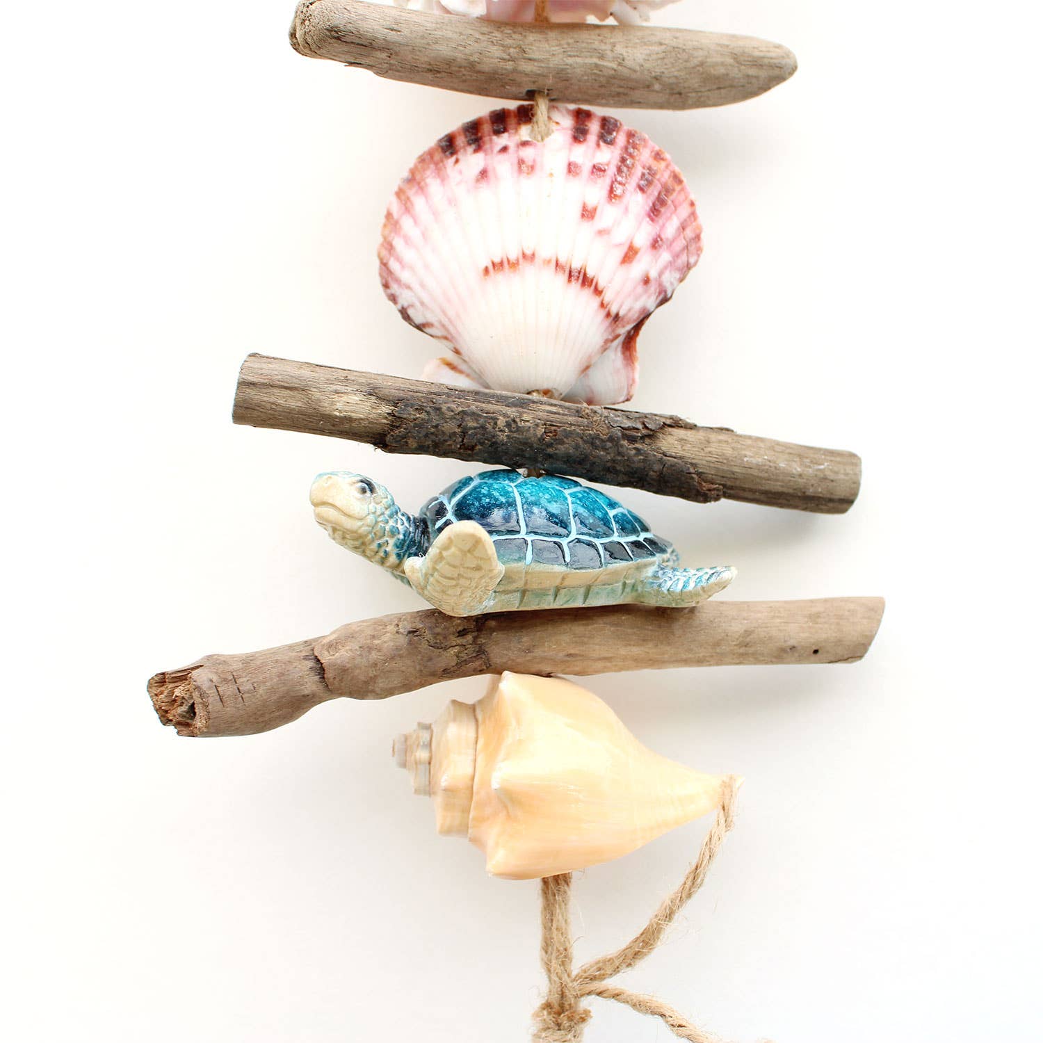 California Seashell Company - Wholesale Mobile - Mini Blue Sea Turtle with 2" Float - Driftwood Garland2
