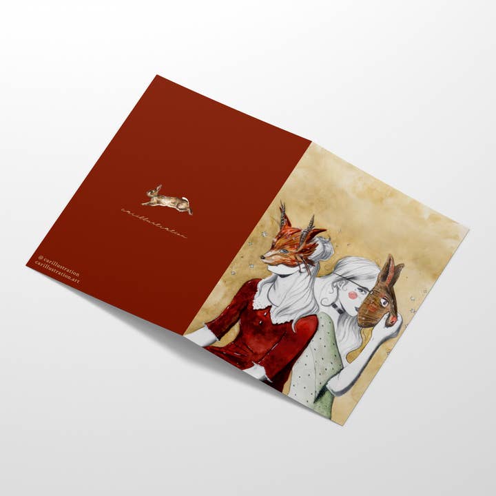 Carillustration - Wholesale Everyday Greeting Card - Tarjeta Masquerade (díptico)1