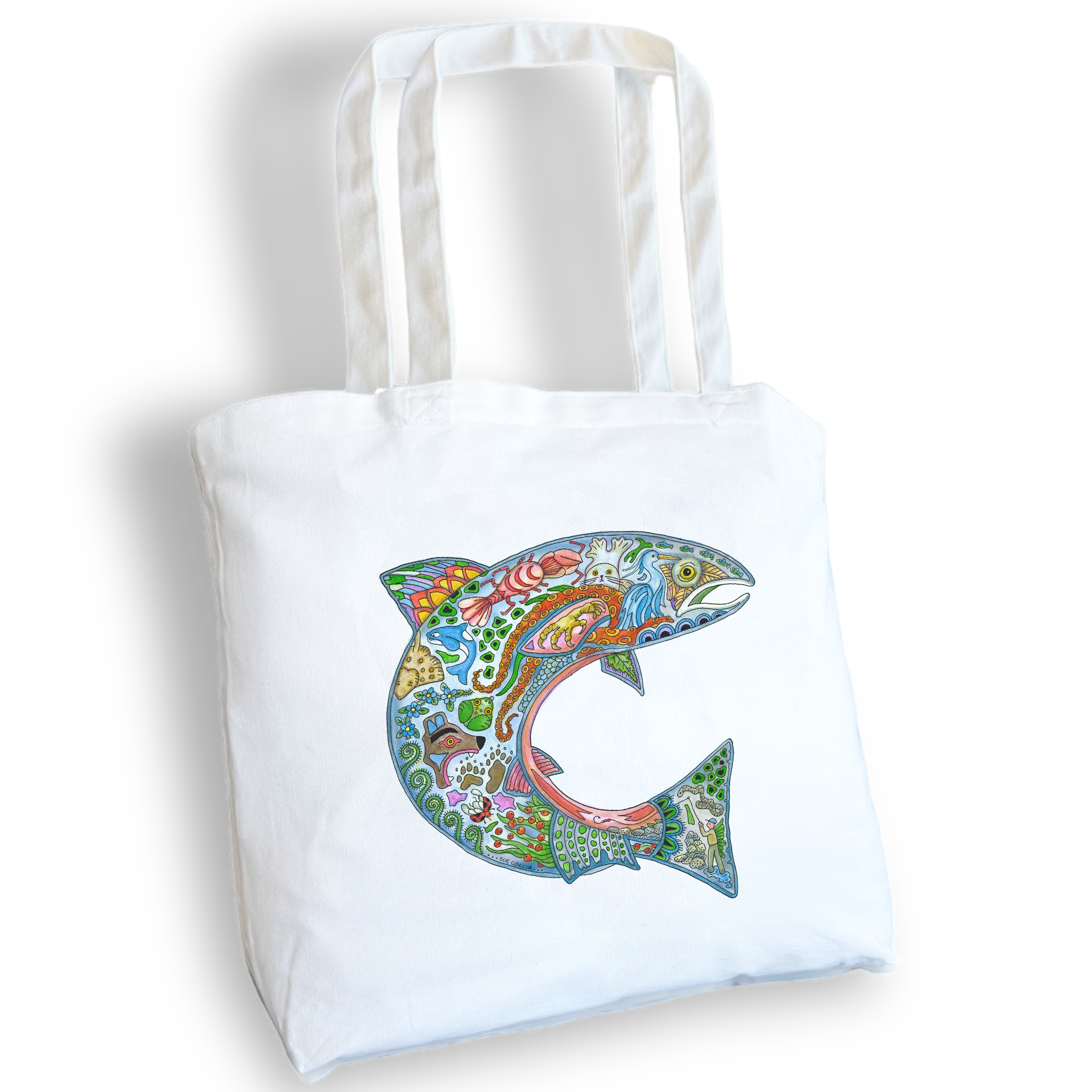 EarthArt International - Wholesale Tote Bag - Women's - Coho salmon Tote Bag - Large1