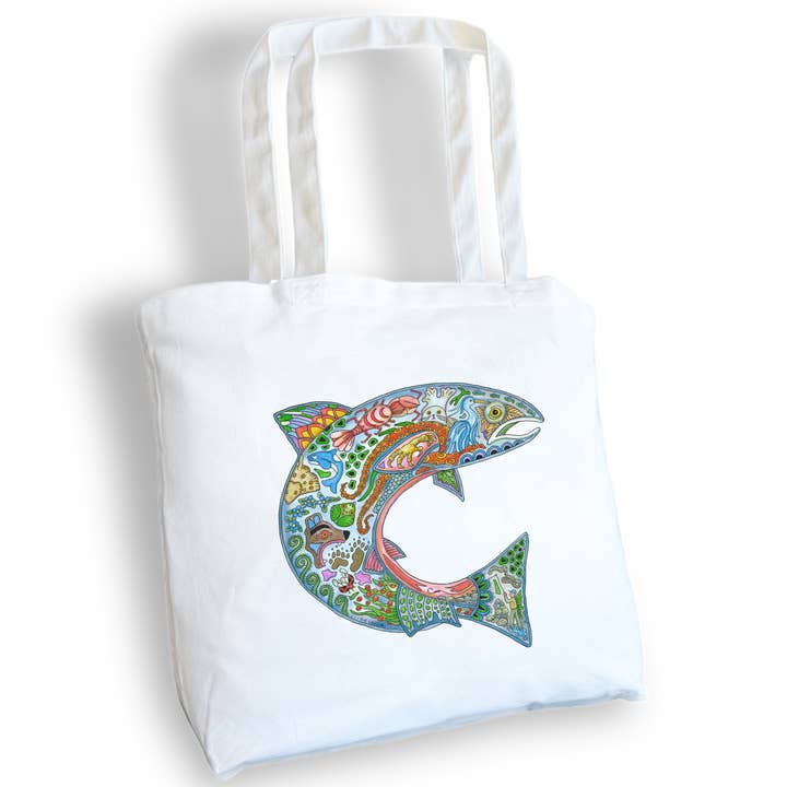 EarthArt International - Wholesale Tote Bag - Women's - Coho salmon Tote Bag - Large1