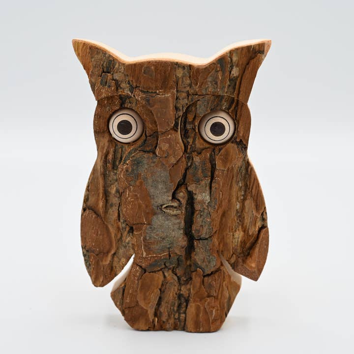 Medium Bark Owl for wholesale by Talla Imports