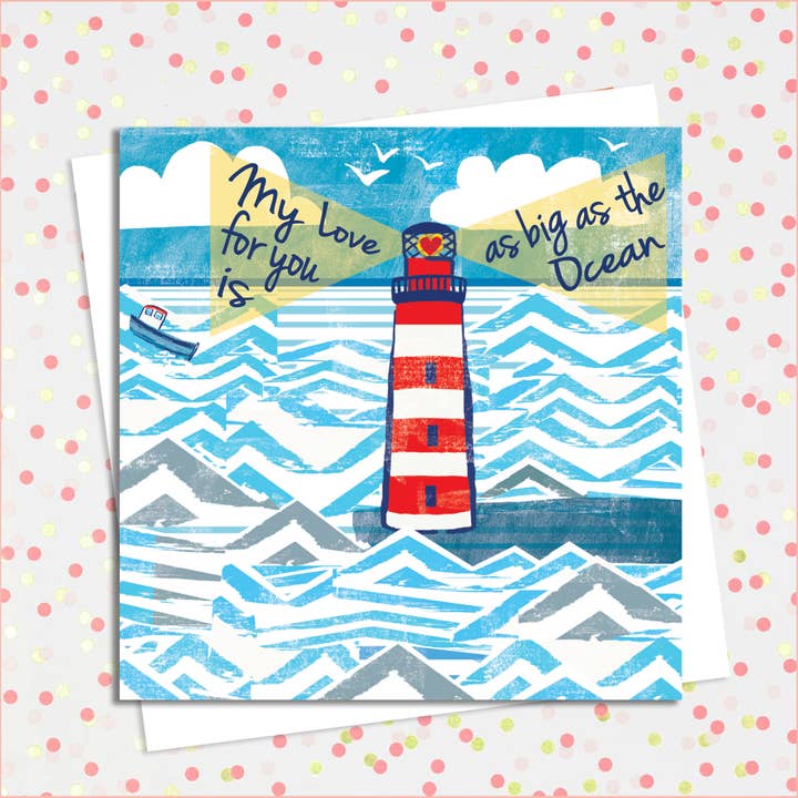 Cartão de Amor - O Meu Amor Por Ti é Tão Grande Como o Oceano - Nautica por atacado de Lou Mills