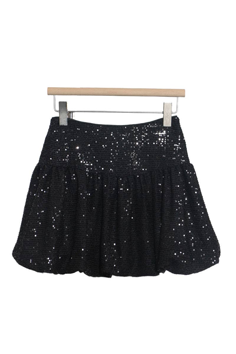 Mccolin - Wholesale Skirt - Women's - Sequin-Embellished Mini Skirt0