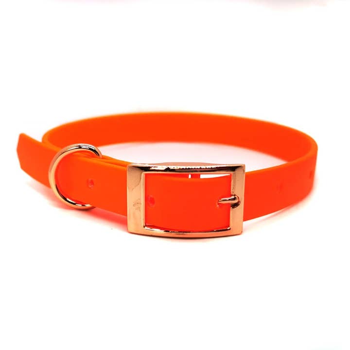Pet Pooch Boutique - Wholesale Pet collar – Dog - Orange Biothane Dog Collar -Metal Fittings-Handmade