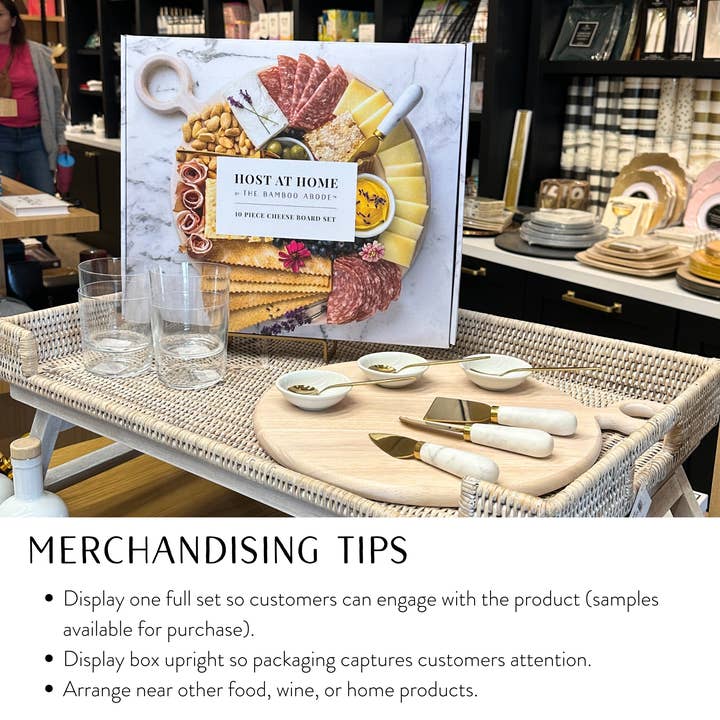 HOST AT HOME by The Bamboo Abode - Wholesale Cheese Board - 10 Piece Black Charcuterie Board Gift Set