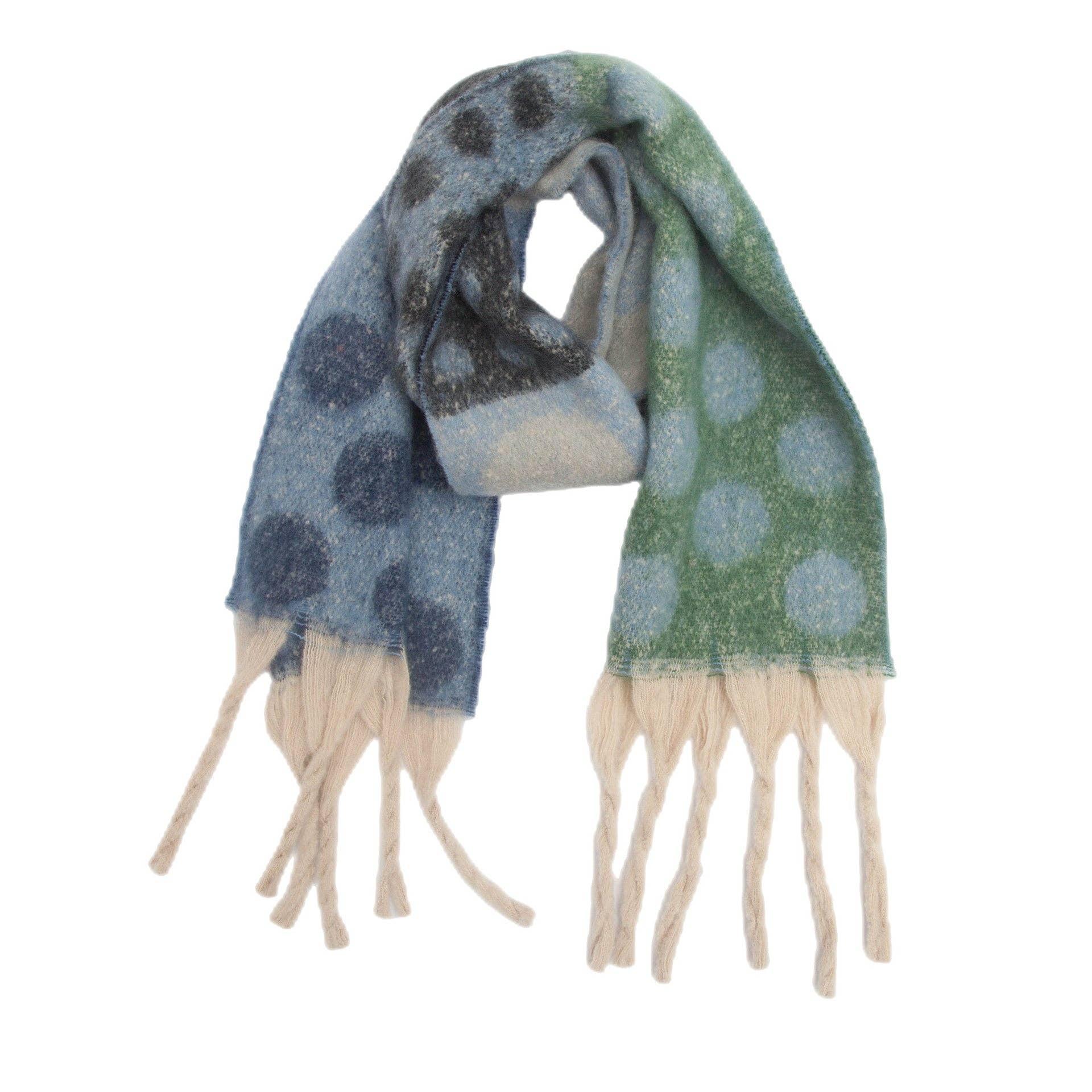 Dipped Shop – Cachecol - Mulher por atacado – Borla de Ponta de Cor Contraste DPKS10265