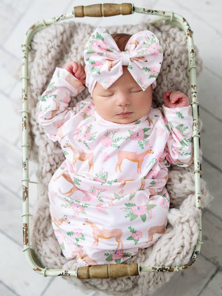 Infant Girls Cowgirl Baby Gown for wholesale by Adorable Sweetness