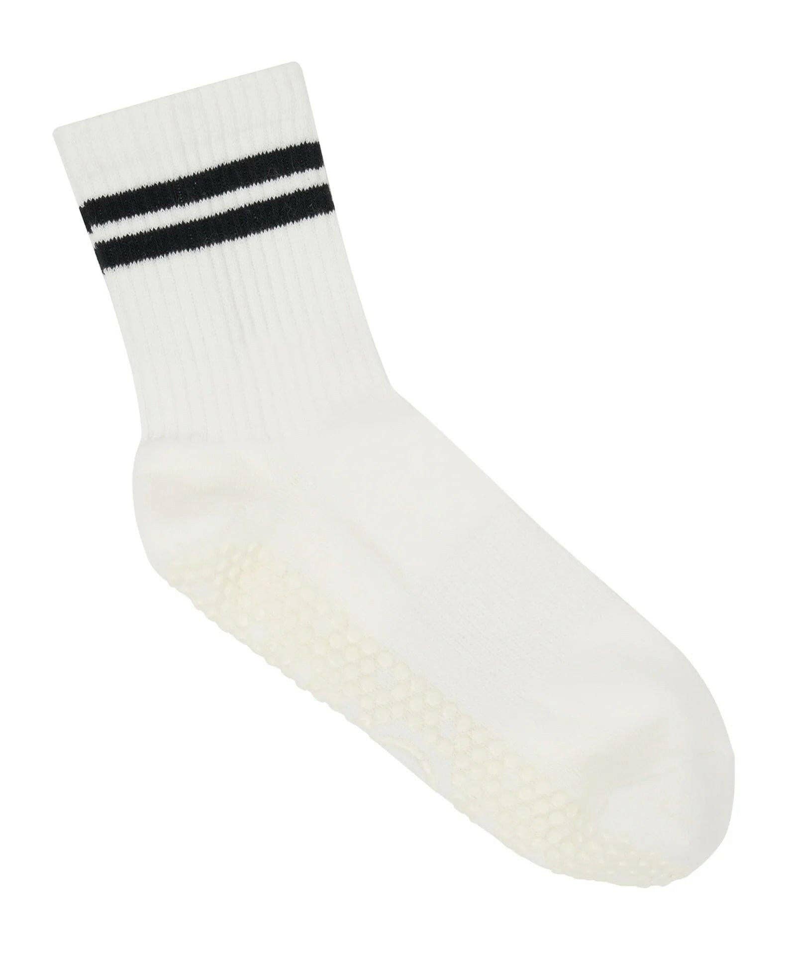MoveActive - Vente Chaussettes – femme - Chaussettes antidérapantes Crew - Sporty Stripe Ivory4