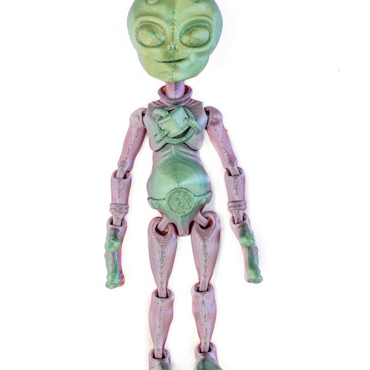 Clever Contraptions - Wholesale Fidget Toy - Kids - Friendly Fidget Alien | Flexible Articulating 3d Printed Companion