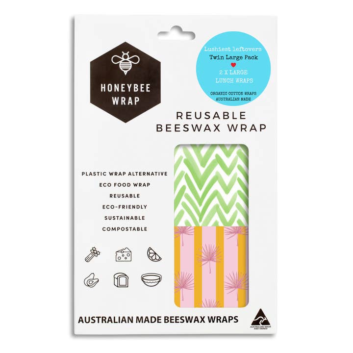 Honeybee Wrap - Wholesale Food storage wrap/bag - WH Twin Pack of Large Wraps3