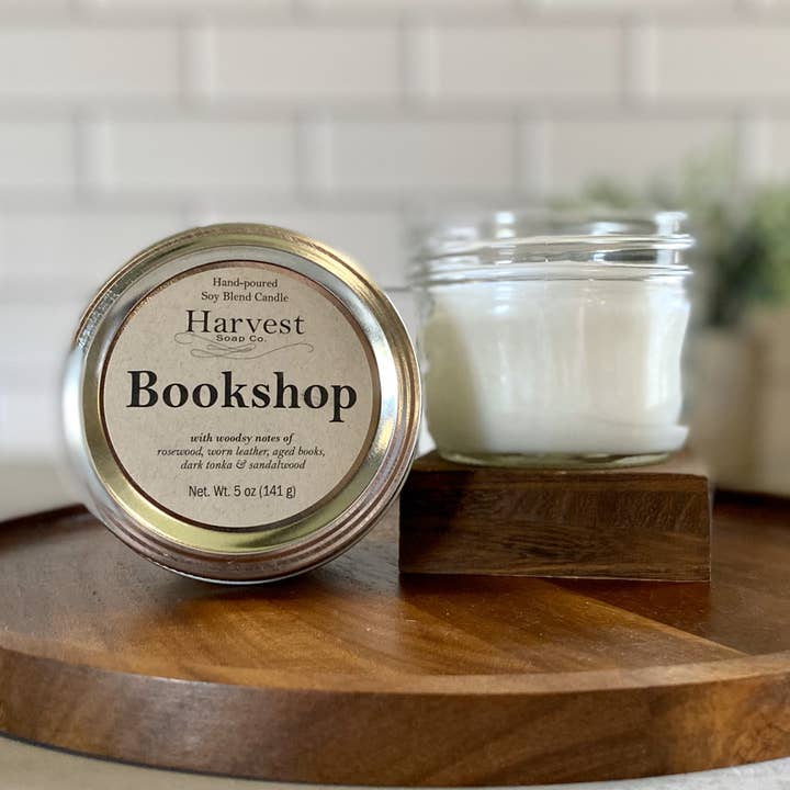 Bookshop Hand Poured 5oz Candle for wholesale by Harvest Soap Company