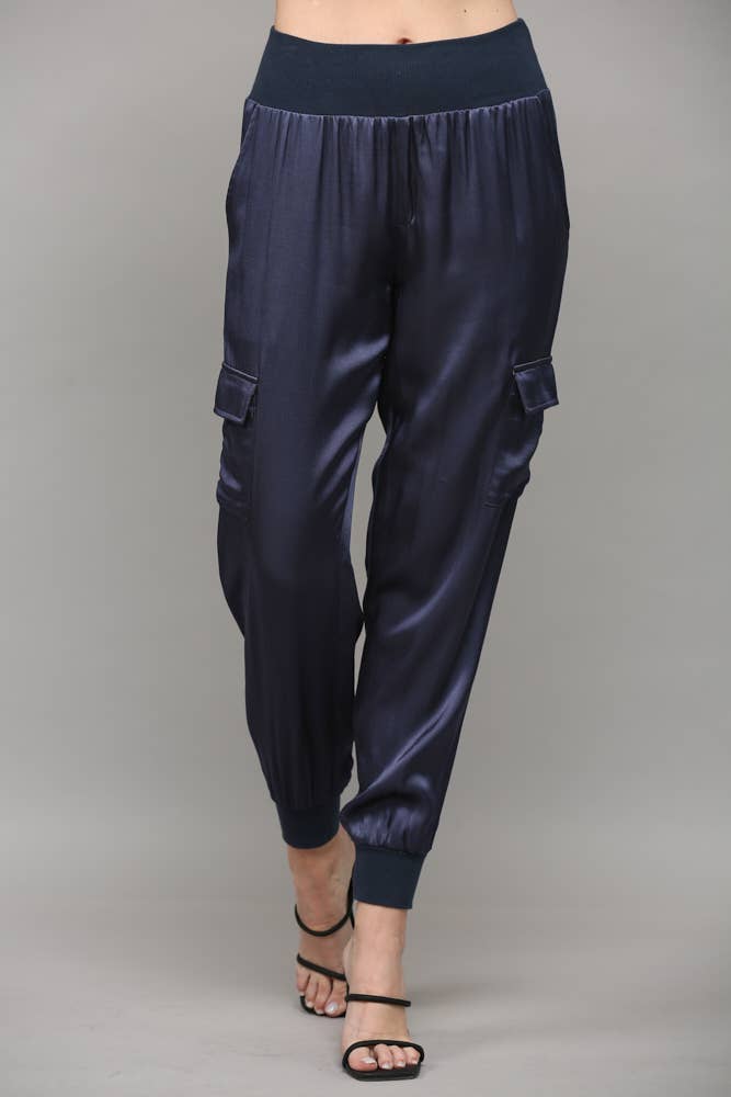 FATE - Wholesale Pants - Women's - SATIN CARGO JOGGER PANTS FP31761