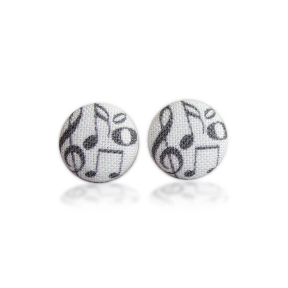 Rachel O's - Wholesale Stud/Post Earrings - Music Fabric Button Earrings4
